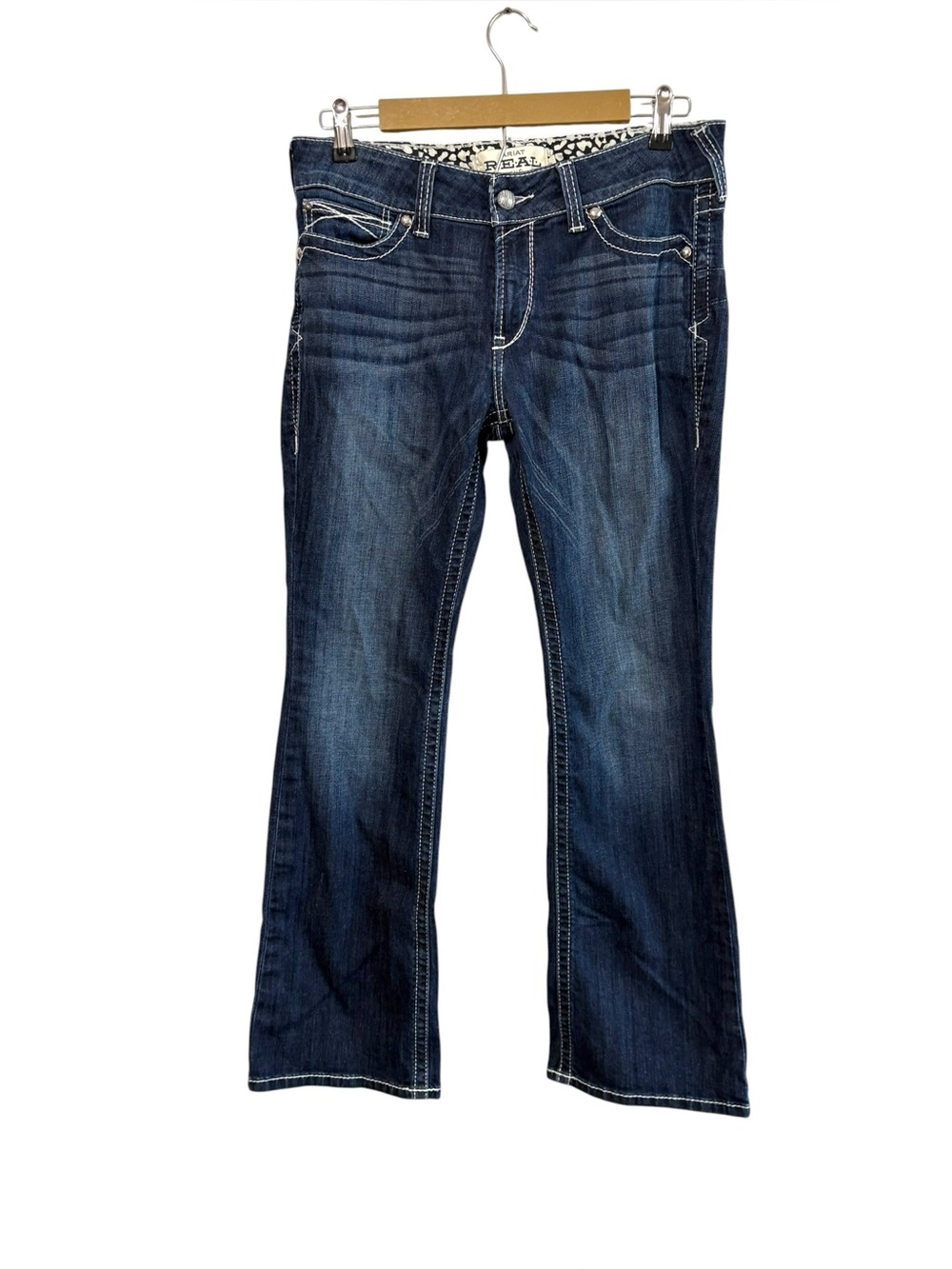 Ariat REAL Denim Sz 31 Short Dark Wash Lakeshore Low Rise Bootcut Jeans Western